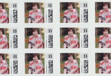Commemorative postage stamp with the image of Snejana Ianeva